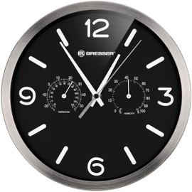 Bresser Wall Clock, Metal, Black, 250x250mm