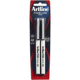 Artline 210, 121065, Fineliner Pens, 0.6mm, Black, 2 Pack