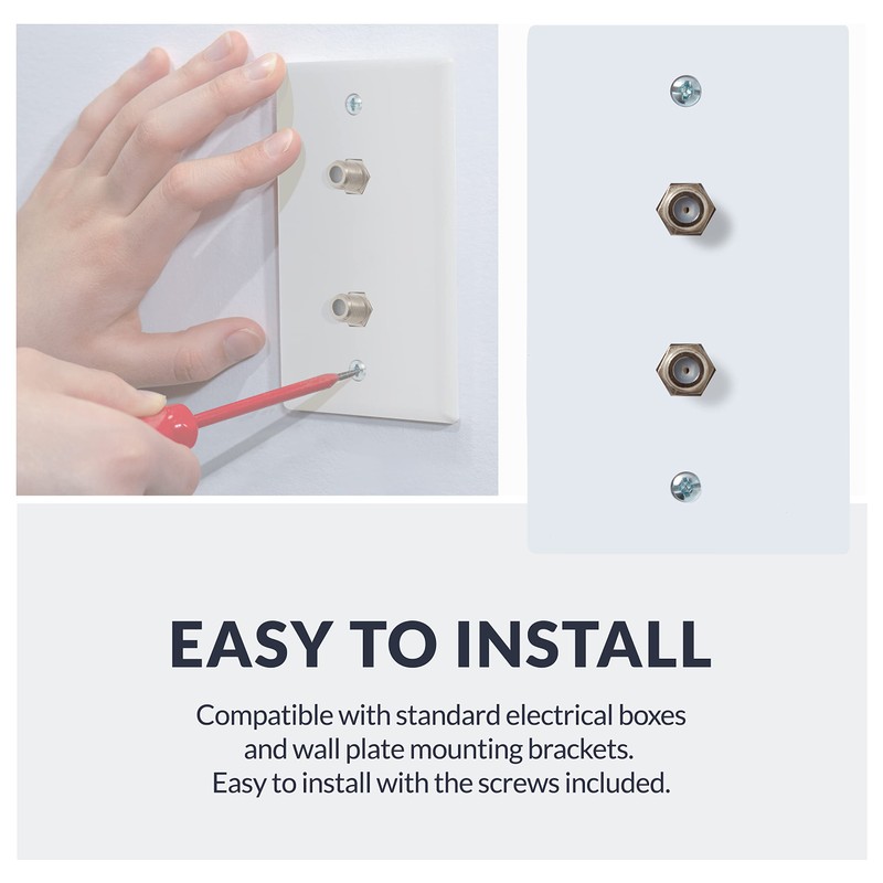 Newhouse Hardware White TV Cable Wall Plate, 1-Pack