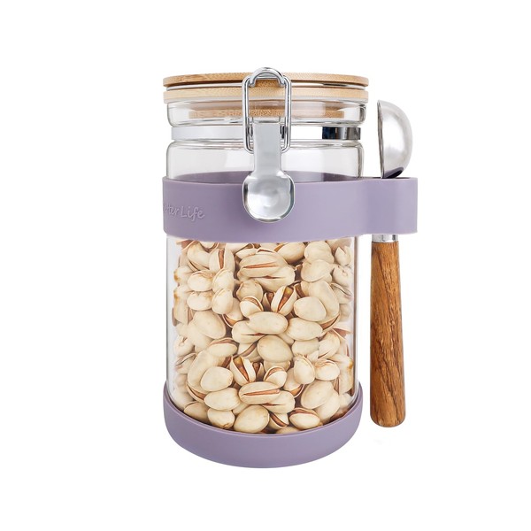 KKC HOME ACCENTS Clear Borosilicate Glass Sealed Jar with Clamp