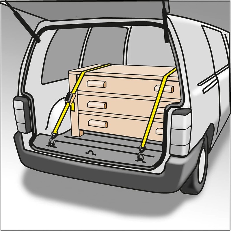 KWB 772222 Lashing Straps with Ratchets 2 Hooks 2.5 x