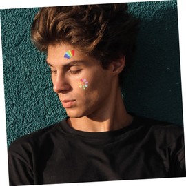 OHPHCALL Rainbow Heart Shape Decals Pride Stickers for Body Art Wall Decorations Easy Apply