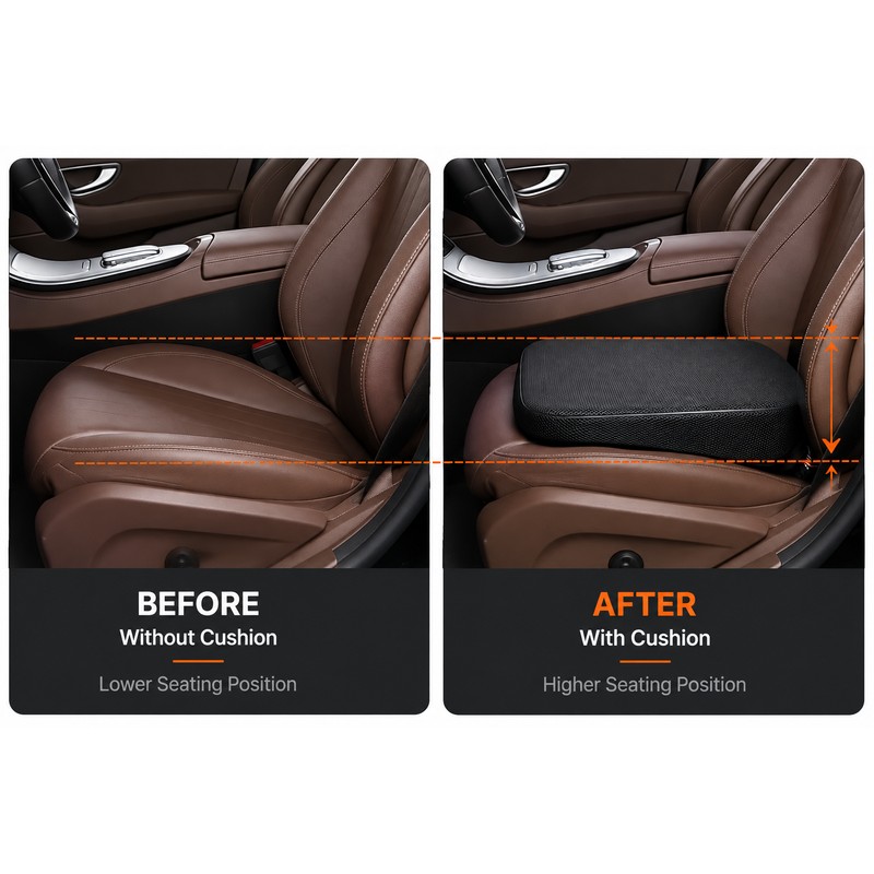 Car Seat Booster Cushion for Driving – Breathable Memory Cotton
