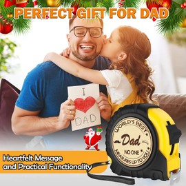 Gifts for Dad, Christmas Dad Gifts from Daughter Son, Gifts for Men 7.5M Wood Engraved Tape Measure Dad Gifts, Father's Day Gift for Dad, Stocking Stuffers for Men, Cool Tool Christmas Gifts for Dad