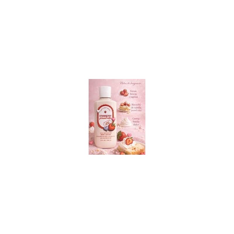Bath and Body Works Strawberry Pound Cake Body Lotion 8