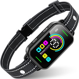 DINJOO Dog Bark Collar, DINJOO Bark Collar for Large Medium Small Dogs,Smart Bark Collar,Rechargeable Anti Barking Training Collar with 8 Adjustable Sensitivity,Bark Shock Collar with Beep