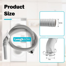 AEM73732901 Washer Drain Hose Assembly Length 63 in Compatible with LG Kenmore Washer Replacement AEM74053001 MEJ62685201 2702257 PS8749199 AP5783629 EAP8749199