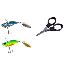 Set of 2 Jig Spinner Jenzi 14 Grams 5.5 cm Ul Vertical + Free Fishing Scissors + Petri Heil Sticker