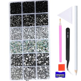 Sunfairy 22380pcs Resin Rhinestones Set 3/4/6mm Flatback Stones Glitter Crystal Bulk for Garment Nail Art Decorations Resin Flatback Rhinestones Kit for Nail Crafts Tumbler Round Shape(LL)