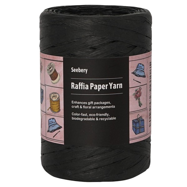 Seebery Raffia Ribbon Yarn for Crafts - Raffia Grass Twine