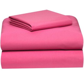 Full XL 100% Microfiber Double Brushed Sheet Set - Extra-Soft, Breathable & Wrinkle-Free - 15" Deep Pockets, 54" x 80" - Ideal for Extra Long Full Beds - 4PC Set (Full XL, Pink)