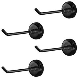 Tinoaly 4pcs Magnetic Hooks, Heavy Duty Strong Magnet Hangers Wall Hooks for Hanging Hold Up to 6.6 lb Ideal for Cruise Ship Refrigerator Kitchen Garage Locker (Black)