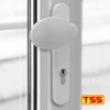 TSS White UPVC Door Handle Pair Set, Sprung, 92mm PZ