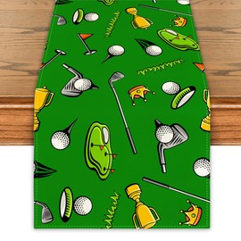 Golf Table Runner Golf Sport Table Cover Golf Birthday Party Decorations for Home Party