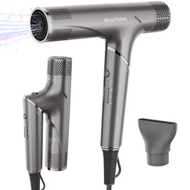 BEAUTURAL Hair Dryer, 1600W High-Speed Foldable Travel Blow Dryer, 110,000 RPM Brushless Motor Million Ionic for Fast Drying & Frizz Control, 3 Temps & 3 Speeds, Dual Voltage for Worldwide Use