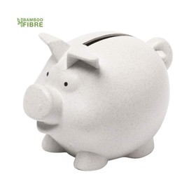 eBuyGB Bamboo Fibre Money Box Eco Friendly Piggy Bank,White,10 x 6.8 x 7.1 cm; 36 Grams