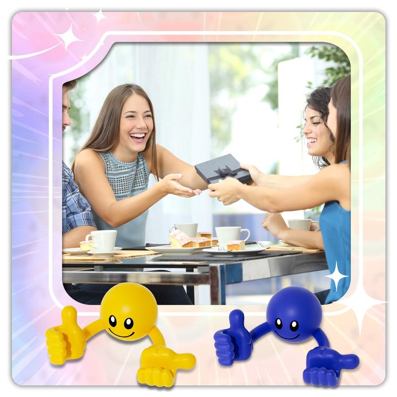 EnerCharge Smiley Cell Phone Holder-2 Pcs, 360°Adjustable Cell Phone Supports，Bright