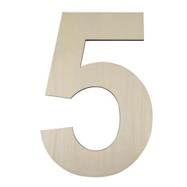 HILAZA 17 Inch Large Wooden Number 5, 1/4 Inch Thick Unfinished Blank Wood Number Slice Sign Board for Wall Decor, Craft, DIY Project, Birthday Wedding Party Decoration