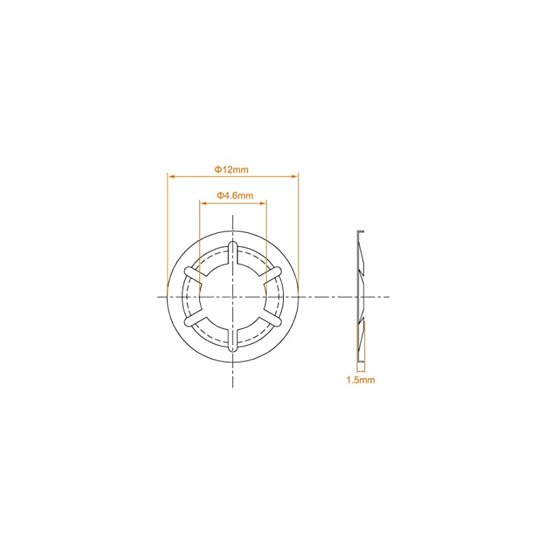 sourcing map M5 Washer 4.6mm I.D. 12mm O.D. Internal Tooth