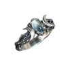 ASFKIPMF Moonstone Ring Sterling Silver Moon Phase Ring Oval Moonstone