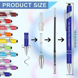 Taicols 10Pcs vivid colorful inspirational quotes ballpoint pen with mini notebook, expandable ballpoint pen, colorful inspirational quotes, inspirational black ink, student colleagues office.