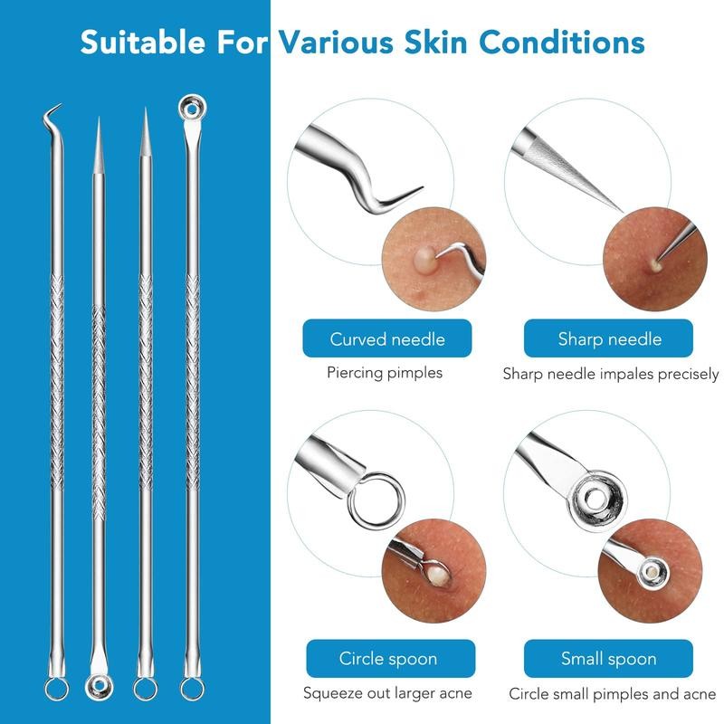 Blackhead Remover Tools, 15 PCS Pimple Popper Tool Kit, Acne