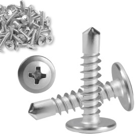 Self Tapping Screw, 410 Stainless Steel Drilling Screw M4.2 * 19mm, Cross Countersunk Drill Tail Self Drilling Screws, Wafer Head Screws, 50PCS