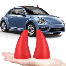 1Pair Car Roof Decoration Devil's Horns Stickers Creative Fun Wacky for Car Topper Bumper Hood Car Exterior Sticker (Devil-Horns)