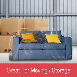 Covers For The Home Clear Vinyl Furniture Protector - Loveseat Cover - 84" W x 40" D x 36" H Rear, 18" H Front