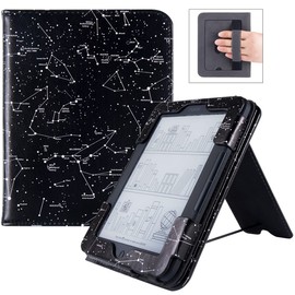 BOZHUORUI Stand Case for Nook Glowlight 4/Glowlight 4E e-Reader (2021 & 2022 Released) - Premium PU Leather Sleeve Cover with Card Slot and Hand Strap (Constellation)