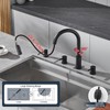 Tohlar 4 Hole Kitchen Faucet, Brushed Gold Kitchen Faucet with