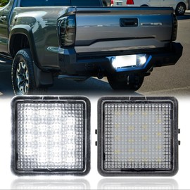 AUYICH LED License Plate Light Compatible with Tacoma 2016 2017 2018 2019 2020 2021 2022, For Tundra 2014-2021, 2PCS Tag Lights for License Plate for White Lights, Clear Lens