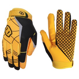 Seibertron Pro 3.0 Elite Ultra-Stick Sports Receiver Glove Football Gloves Youth and Adult (Yellow, M)