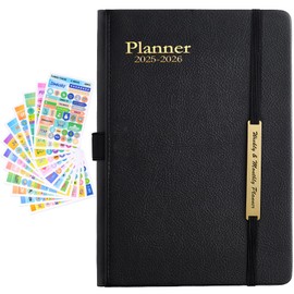 Books 2025-2026planner 18 months of Monthly Weekly Planner Diary - A5, 8.3 x 5.8 inch Goal Setting & Appointment Planners Thick Paper, Inspirational Quotes, Notes (Ink Black)