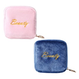 2 Pcs Mini Makeup Bag Velvet Cosmetics Bag Small Lipstick Storage Bag for Women Girls Sister Girl Friend