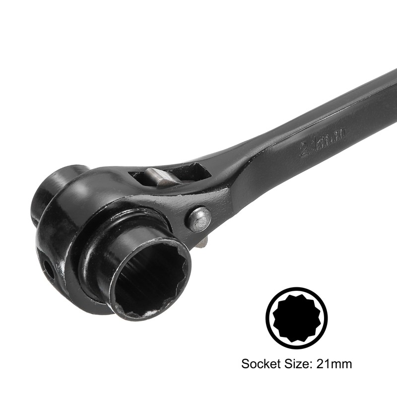 uxcell 19 x 21mm Hexagon Scaffold Podger Ratchet Spanner Ratcheting