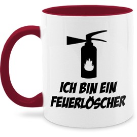 Tasse Tassen 325ml - Ich bin ein Feuerlöscher Feuerwehr - 325 ml - Bordeauxrot - feuerwehrtasse feuerwehrgeschenkartikel häferl feuerwehrmann feuerwehrgeschenk feuerwehrfrau freiwillige