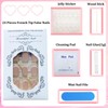 24pcs Square False Nails Short - French Tip Press on