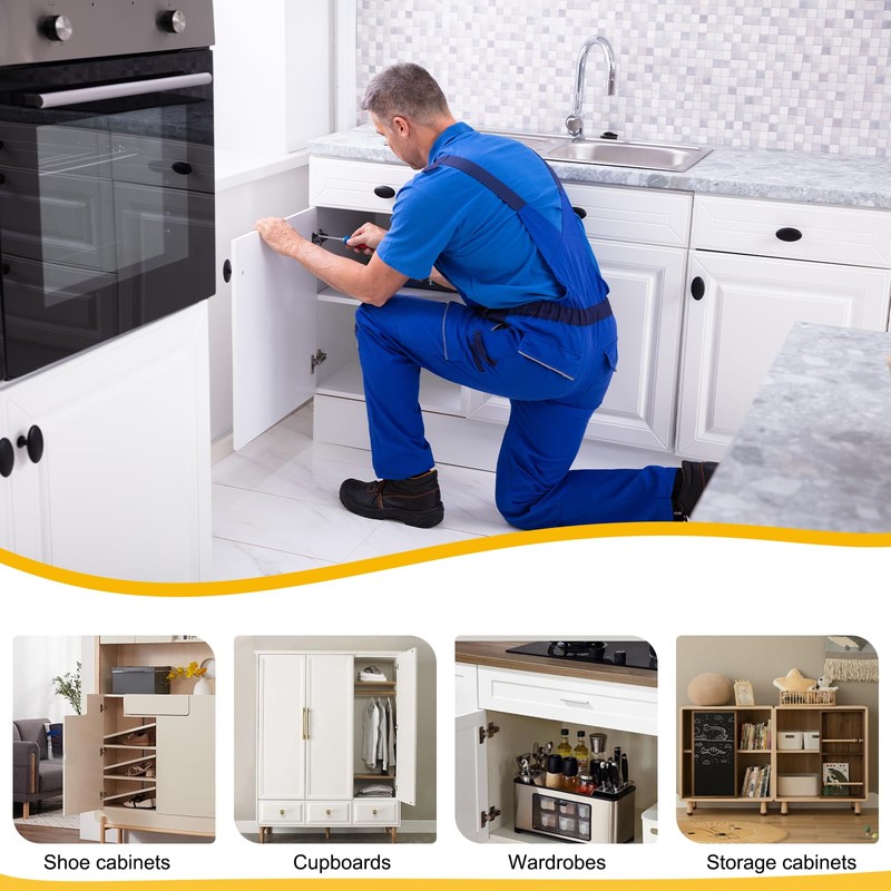 Cabinet Hinges with Screws, 14PCS Concealed Cupboard Door Hinges, 90