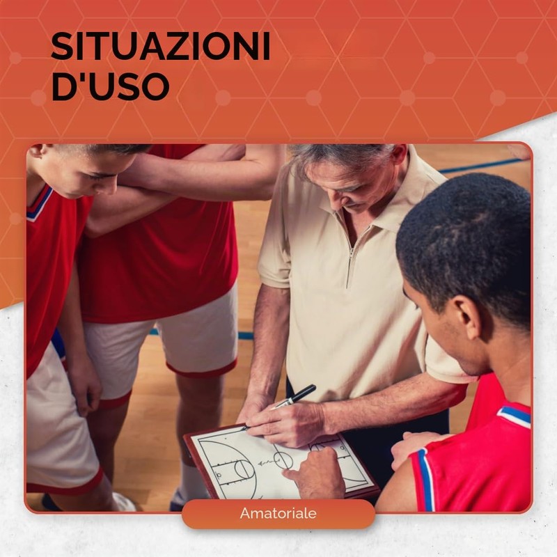 TEBASKET Lavagna da allenatore da pallacanestro, lavagna tattica professionale, doppio
