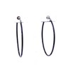 Clip-on Earrings Black Hoop Earrings Simple Thin 2.25 inch Hoop