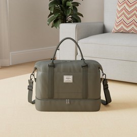 Travel Duffel Bag with Shoes Compartment, Overnight Weekender Bags for Women,Carry on Personal Item Bag,Medium Size