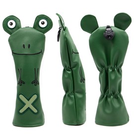 Golf Wood Cover Frog Golf Headcover Set Golf Driver Cover Fairway Wood Utility Hybrid Headcover Premium Leather Aliennana Popular Golf Headcover for Utility