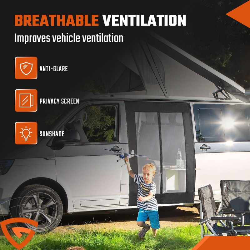 GEARCELL Magnetic Mosquito Net fit For VW T5 T6 Only,