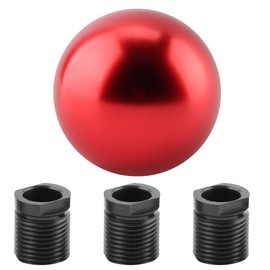 Fydun Red Universal Shift Knob Round Ball Shape Manual Shift Head with 3 Adapters