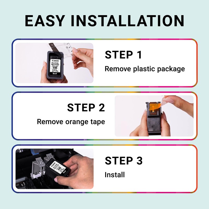 Canon PG-275 XL Genuine Black Ink Cartridge, Compatible with TS3520/3522,