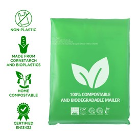 Eco Mailing Bags 6x9" (150x225mm) | Pack of 10/20/50/100 | Biodegradable and Compostable | EN13432 Certified | Sustainable | Zero Waste | Postage Bags | Plastic Free (50)