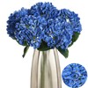 Kimura's Cabin 5pcs 21" Real Touch Hydrangeas Fake Blue Flowers