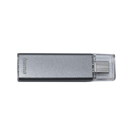Hama USB Stick 256 GB Memory Stick USB-C 3.1 Data Storage with 100 MB/s Data Transfer Rate and Cap for Windows / MacBook Anthracite