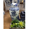Galt International 16" Blue and White Urn Style Ceramic Porcelain